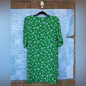 1980s Emanuel Ungaro Solo Donna Green Ditsy Floral dress size 6